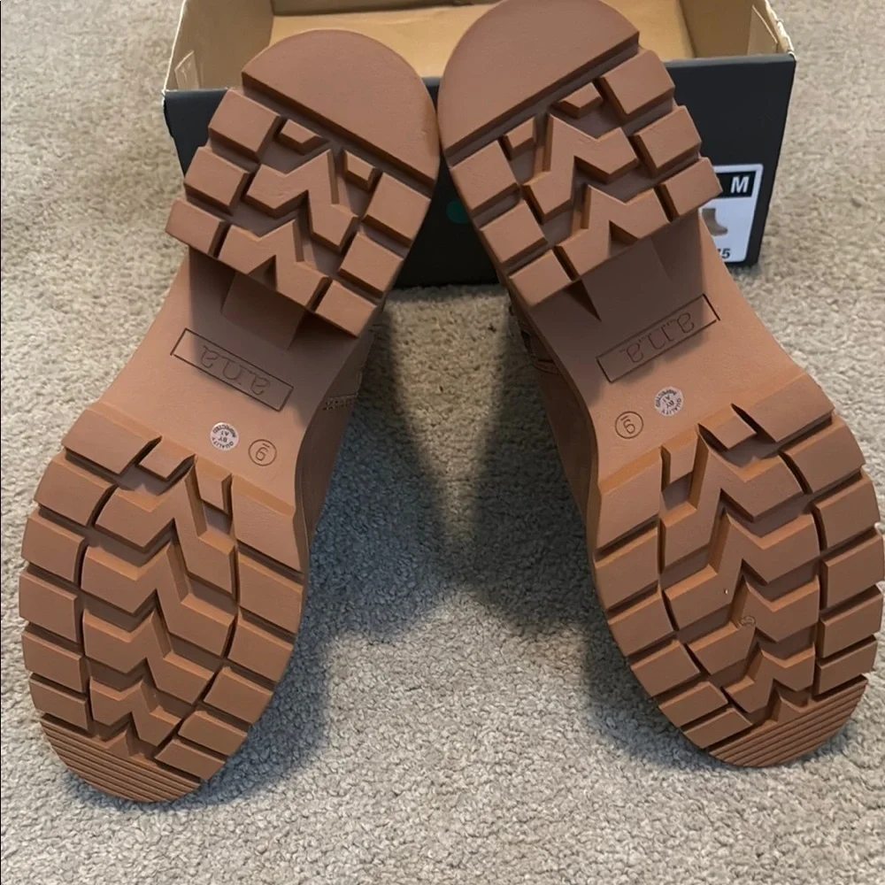 New a.n.a Tan Ankle Boots with Zipper Panels